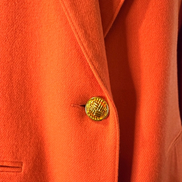 Orange Wool Woman's Jacket/Blazer by Savanna, Size 12 - Picture 5 of 8